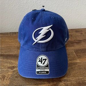 Tampa Bay Lightning XL NHL 47 Brand Franchise Blue Hat Cap Fitted X-Large NEW